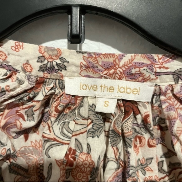Anthropologie Love The Label Floral Botanical Peasant Ruffle Blouse Size Small - Picture 7 of 8